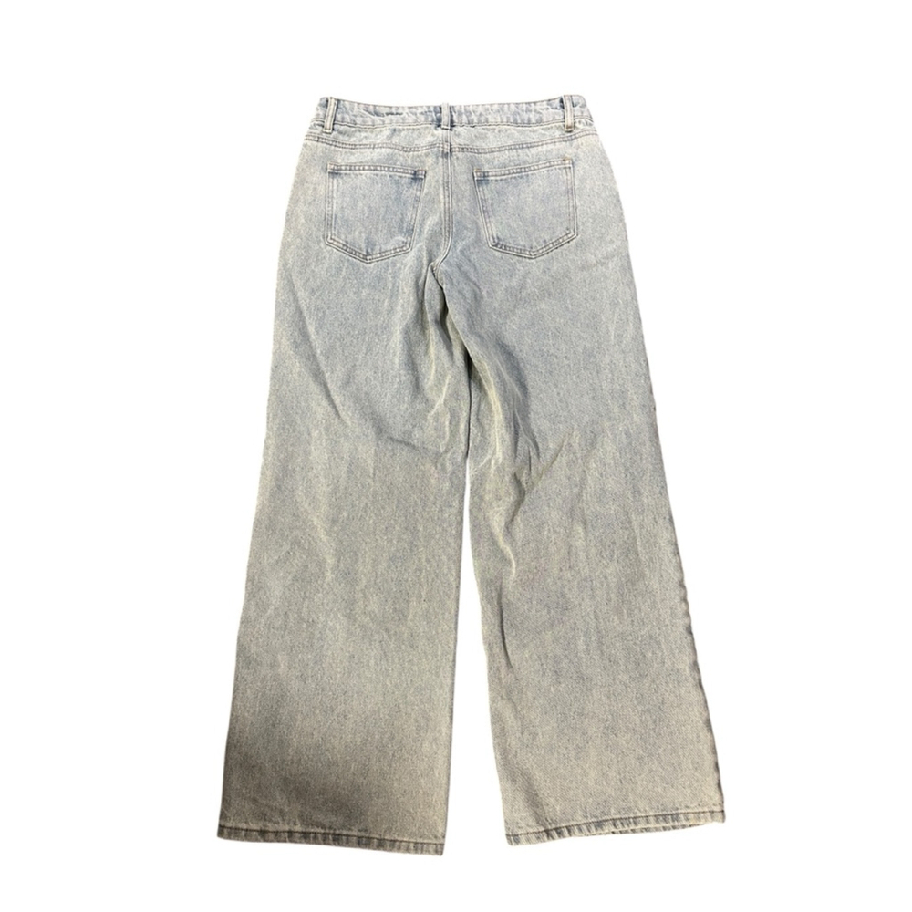 Edikted Light Wash Blue Wide Leg Jeans M - Picture 3 of 7